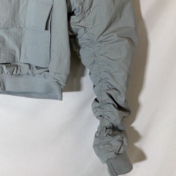 ANTHROPOLOGIE Spring Gray Runched Bomber Jacket Size XXS - Picture 5 of 10